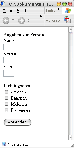 Herkömmliches Formular